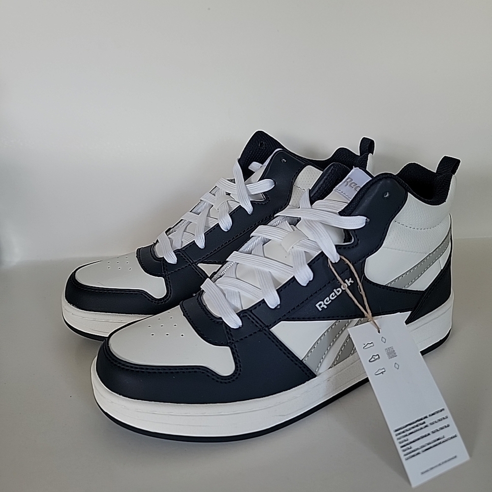 Reebok Royal Prime Mid 2.0 Kids Size 5 Color White/grey/navy - Picture 4 of 12